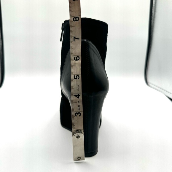 ANN DEMEULEMEESTER BLACK LEATHER BOOTS ANKLE BLACK WEDGE BOOT PLATFORM BOOT 38.5 - Picture 13 of 17